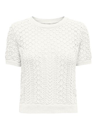 Only Kadın Kısa Kollu Pamuklu Desenli Örme Kazak - 15339662