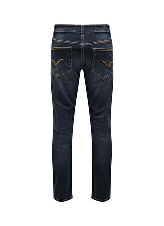 Only & Sons Normal Bel Dar Açık Lacivert Erkek Denim Pantolon ONSLOOM SLIM EBONY 0366 DOT DNM NOO