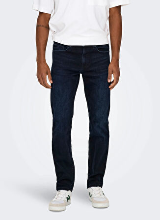 Only & Sons Normal Bel Dar Siyah Erkek Denim Pantolon ONSWEFT REG. BLUE BLK 2652 MAT DNM