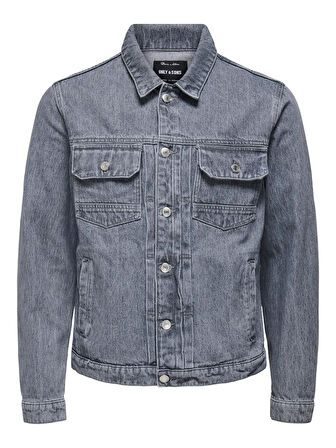 Only & Sons Erkek Geniş Yaka Kot Ceket - 22032036