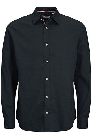 JJPIERRE SLUB DETAIL SHIRT LS LACİVERT