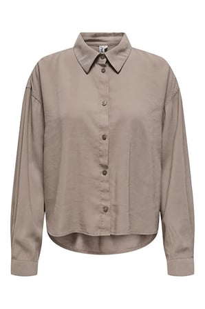 Only ONLARIS LIFE LS PLEAT SHIRT WVN Bej Kadın T-Shirt 15337947