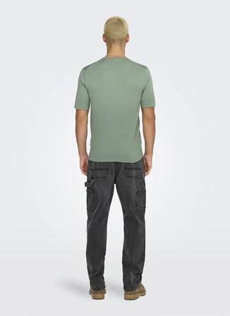 Only & Sons Yeşil Erkek Normal Fit Kazak 22022928 ONSWYLER LIFE SS KNIT NOOS