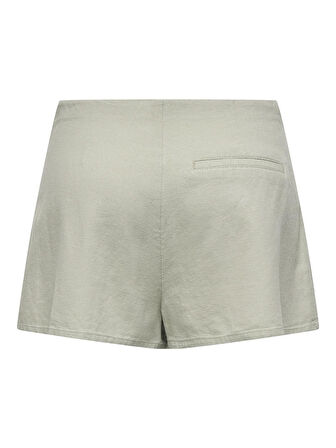 Only Kadın Yüksek Bel Keten Karışımlı Şort Etek - Açık Yeşil