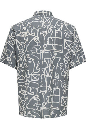 ONSBUD LIFE SS SLIM AOP VISC/LIN SHIRT 