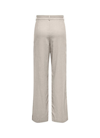 Only Orta Bel Rahat Krem Kadın Pantolon ONLCARO MW LINEN BL STR BELT PANT C