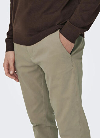Only & Sons Normal Bel Dar Açık Gri Erkek Chino Pantolon ONSMARK PETE LIFE SLM CHIN 0013 PNT