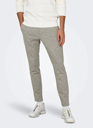 Only & Sons Normal Bel Dar Paça Gri Erkek Pantolon ONSMARK SLIM CHECK 020919 PANT NOOS