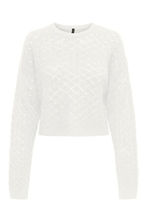 Only Kadın Onlmıamı Bisiklet Yaka Uzun Kollu Örme Kazak 15335109 Ekru