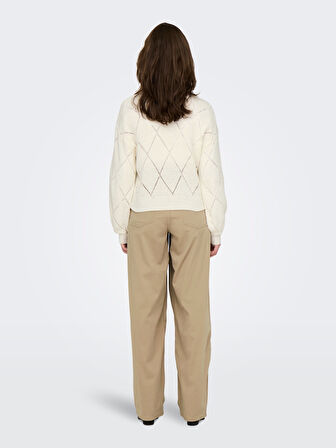 Only Kadın Yuvarlak Yaka Oversize Örme Kazak - 15339575