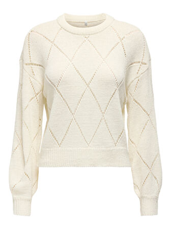 Only Kadın Yuvarlak Yaka Oversize Örme Kazak - 15339575