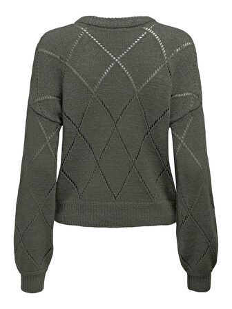 Only Kadın Yuvarlak Yaka Oversize Örme Kazak - 15339575