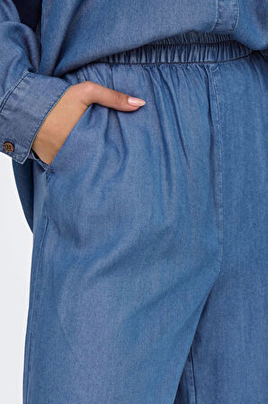 Only Kadın Onlcharıs Beli Lastikli Cep Detaylı Pantolon 15337938 Mavi