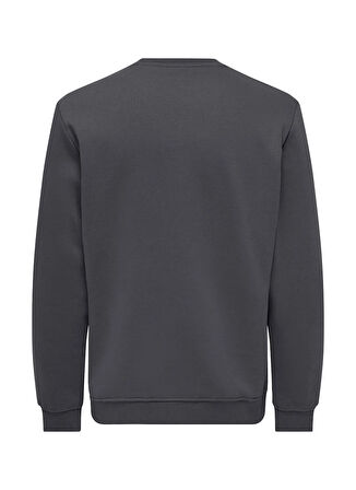 Only & Sons O Yaka Antrasit Erkek Sweatshırt ONSCONNOR LIFE REG CREW NECK SWEAT