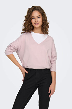 Only Kadın Oversize V Yaka Basic Kazak - 15340735
