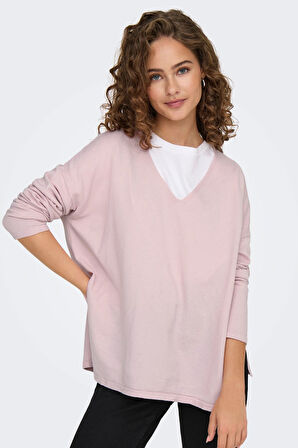 Only Kadın Oversize V Yaka Basic Kazak - 15340735