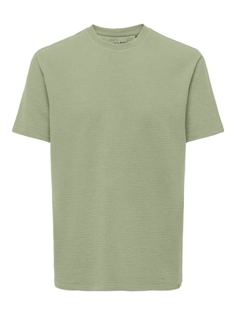 ONSKIAN LIFE REG SEERSUCKER SS TEE NOOS AÇIK YEŞİL