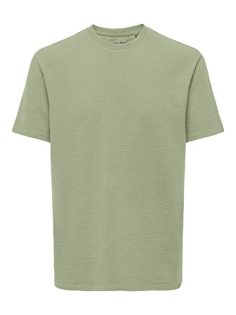 ONSKIAN LIFE REG SEERSUCKER SS TEE NOOS AÇIK YEŞİL