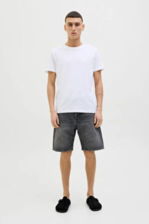 Jack & Jones Erkek Jjıtony Rahat Kesim Jean Şort 12269533 Siyah