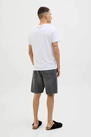 Jack & Jones Erkek Jjıtony Rahat Kesim Jean Şort 12269533 Siyah
