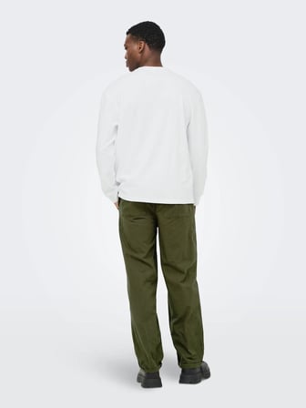 Only & Sons Onscaspian Airlfex Rlx LS Tee Noos Erkek Tişört Beyaz (22031941)