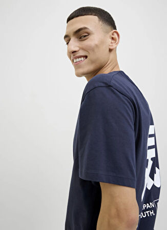 Jack & Jones Bisiklet Yaka Lacivert Erkek T-Shirt 12271257_JJJAYCE TEE SS CREW NECK
