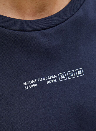 Jack & Jones Bisiklet Yaka Lacivert Erkek T-Shirt 12271257_JJJAYCE TEE SS CREW NECK