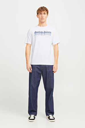 JJTEX TEE SS CREW NECK BEYAZ