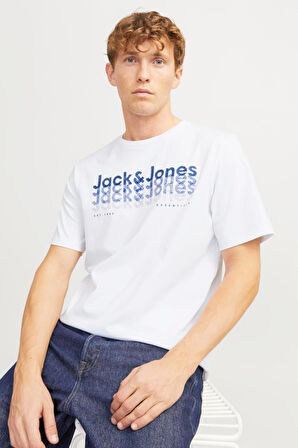 JJTEX TEE SS CREW NECK BEYAZ