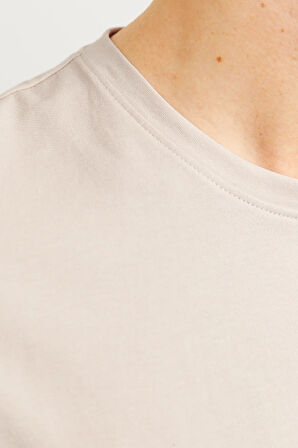 Jack & Jones JJVERNER TEE SS Erkek  Bej Tişört