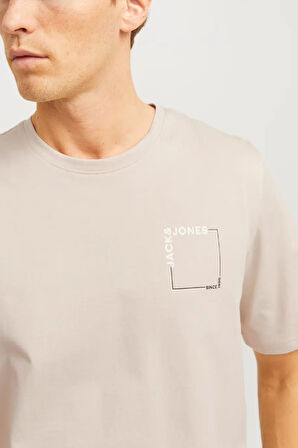 Jack & Jones JJVERNER TEE SS Erkek  Bej Tişört