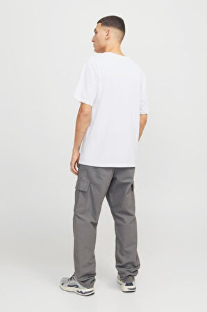 JJHUDSON TEE SS CREW NECK LN  BEYAZ
