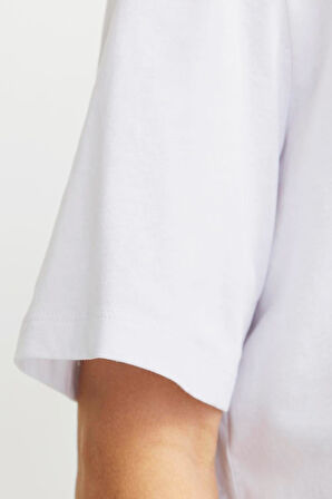 JJHUDSON TEE SS CREW NECK LN  BEYAZ