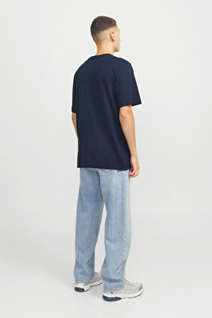 JJHUDSON TEE SS CREW NECK LN LACİVERT