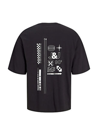 Jack & Jones Bisiklet Yaka Siyah Erkek T-Shirt 12273506_JJALMOS TEE SS CREW NECK