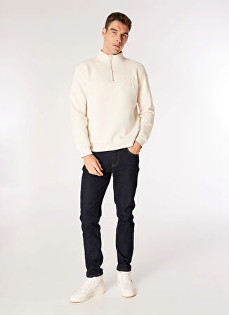 Jack & Jones Dik Yaka Ekru Erkek Sweatshırt 12275180_JCOOVE SWEAT HIGH NECK