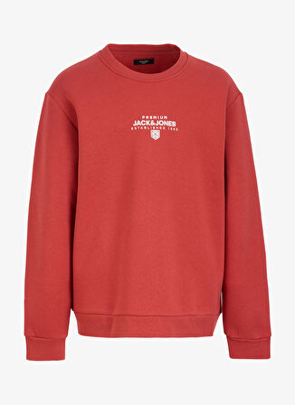 Jack & Jones Bisiklet Yaka Kırmızı Erkek Sweatshırt EXC 12275179_JPRBLAYOUR SWEAT CREW