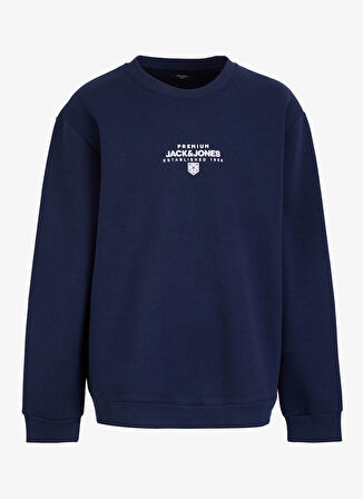 Jack & Jones Bisiklet Yaka Lacivert Erkek Sweatshırt EXC 12275179_JPRBLAYOUR SWEAT CREW