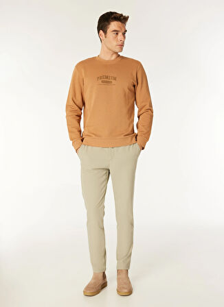 Jack & Jones Bisiklet Yaka Kahve Erkek Sweatshırt EXC 12275176_JPRBLAHAF SWEAT CREW