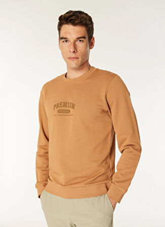 Jack & Jones Bisiklet Yaka Kahve Erkek Sweatshırt EXC 12275176_JPRBLAHAF SWEAT CREW