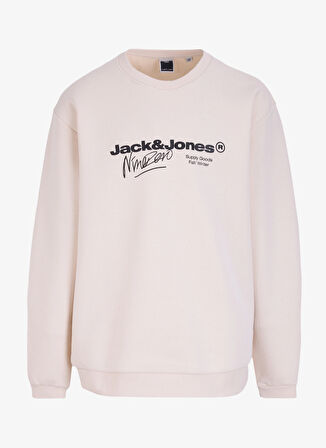 Jack & Jones Bisiklet Yaka Ekru Erkek Sweatshırt EXC 12275174_JCOTABI SWEAT CREW NEC