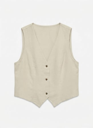 Vero Moda Ekru Kadın Yelek VMMYMILO S/L WAISTCOAT WVN GA