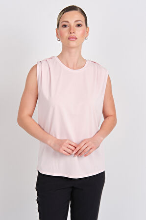 Only Kadın Onlfree Regular Fit Kolsuz Bluz 15290313 Pudra