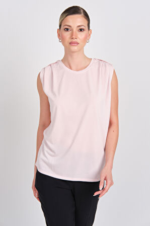 Only Kadın Onlfree Regular Fit Kolsuz Bluz 15290313 Pudra