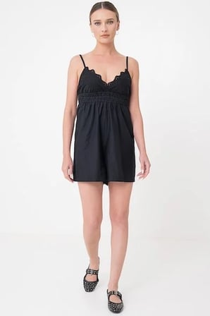 Only ONLLOU LIFE EMB STRAP PLAYSUIT PTM Siyah Kadın Şort 15342573