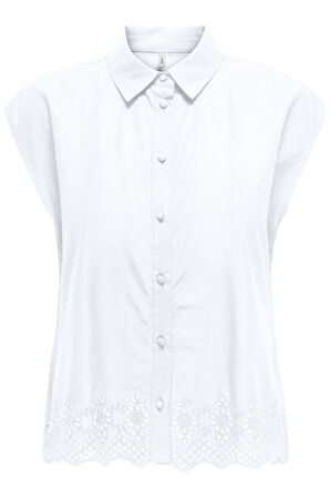 ONLLOU LIFE EMB S/S SHIRT PTM BEYAZ