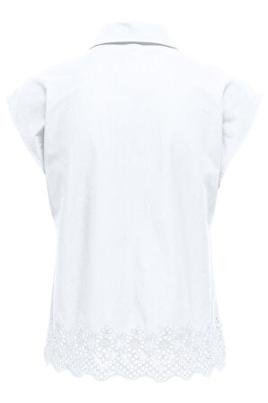 ONLLOU LIFE EMB S/S SHIRT PTM BEYAZ