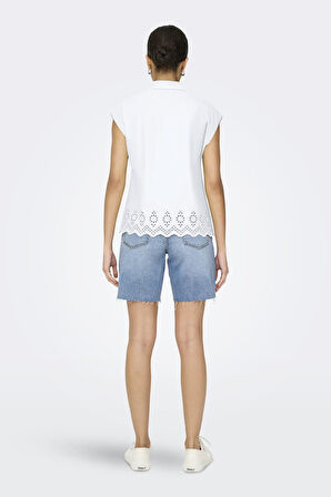 ONLLOU LIFE EMB S/S SHIRT PTM BEYAZ