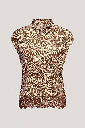 ONLLOU LIFE EMB S/S SHIRT PTM KİREMİT