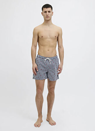 Jack & Jones Lacivert Erkek Şort Mayo 12272933_JPSTMAUI JJSWIM MINI STRIP